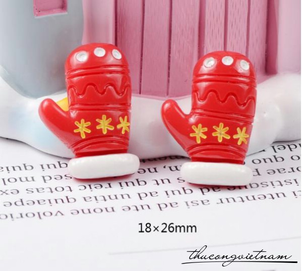 Mô Hình 2D Găng Tay Giáng Sinh 1.8*2.6cm